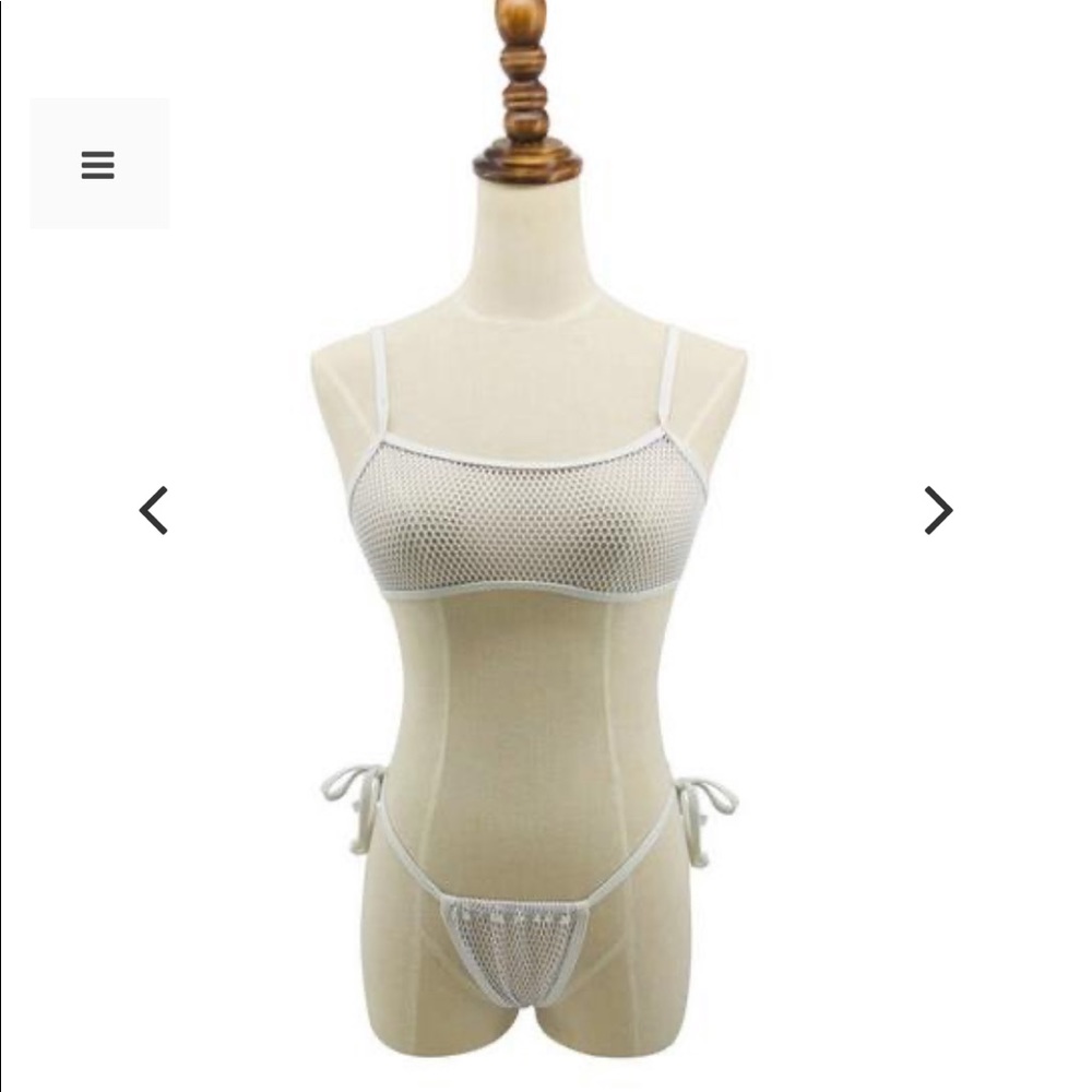 White mesh bikini 2 piece